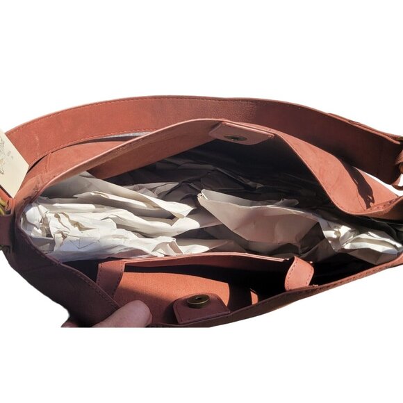 Universal Thread Hobo Purse Bag Handbag Burgundy Brown Pocketbook Pouch New - Picture 3 of 4